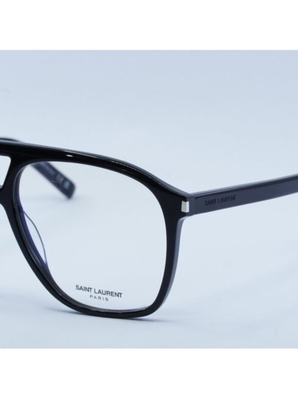 Saint Laurent SL596 DUNE OPT 001 Eyeglasses Shiny Black 58mm Aviator Frame - Picture 4 of 11